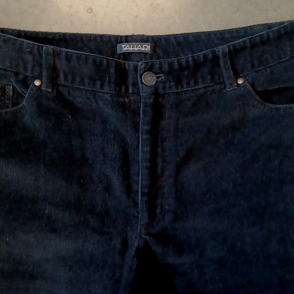 Tahari Black Stretch Cotton Corduroy Straight Leg Pants- Sz. 12 - Picture 5 of 9